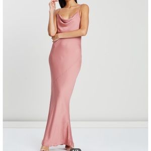 Shona Joy rosé bias cowl slip dress